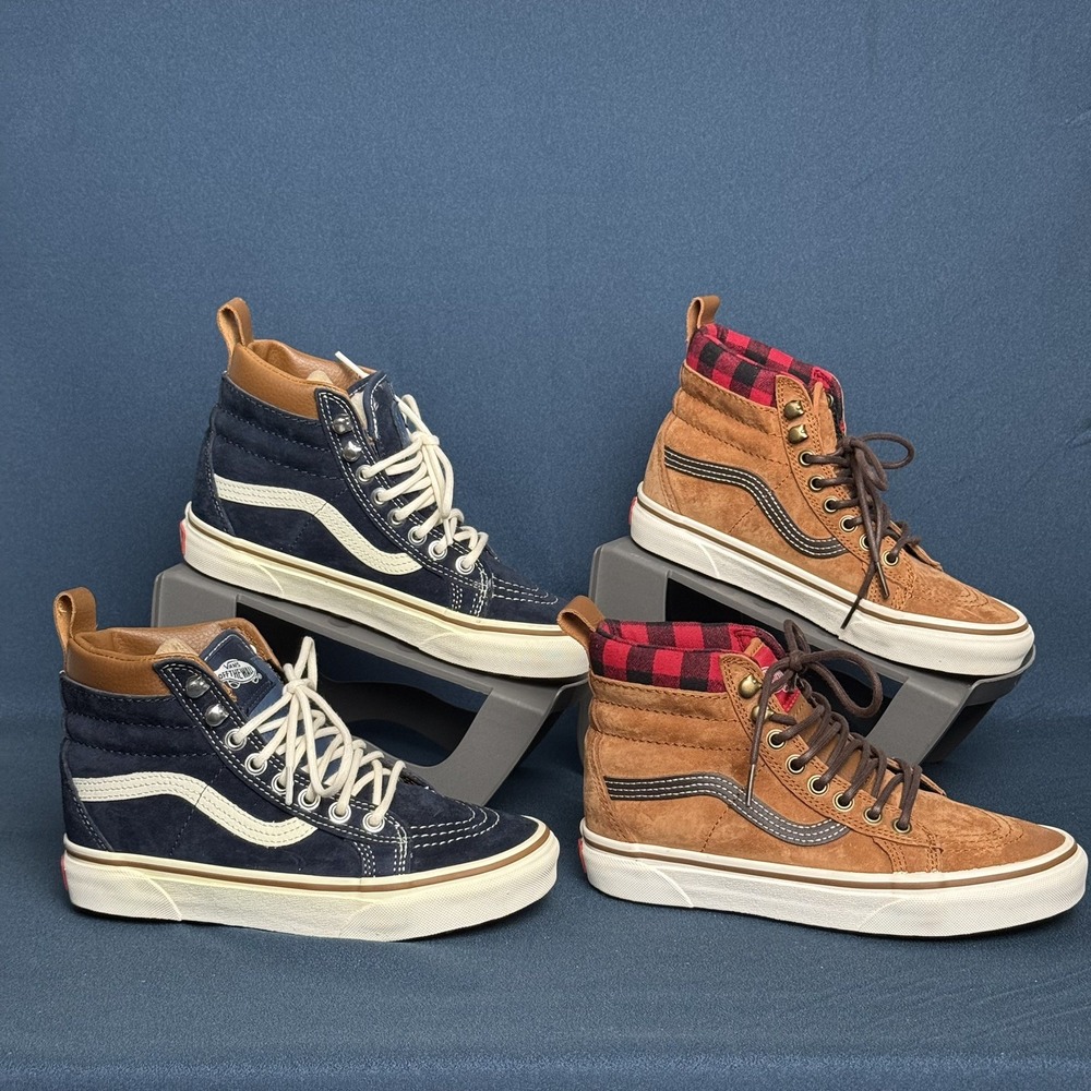 2 Pair Lot Vans Sk8-Hi MTE Scotchgard Suede Men 4.5 Women 6 High Top Shoes